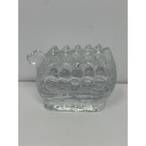 Lindshammar Viking Longboat Boat Ship Clear Blown Glass Figurine Paperweight W0